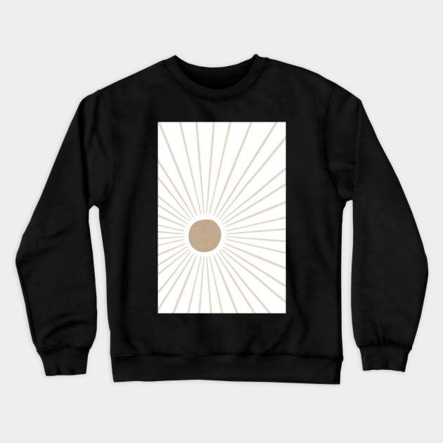 Beige sun line art Crewneck Sweatshirt by VectoryBelle